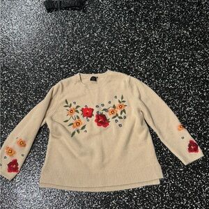 Vintage Floral Embroidered Sweater